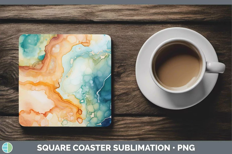 Watercolor Jasper Square Coaster Sublimation Coaster Designs
