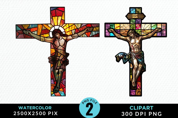 Stained Glass Jesus Cross Exquisite Clipart