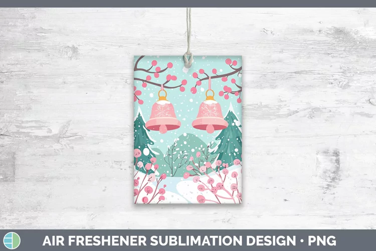Watercolor Jingle Bells Air Freshener Sublimation Car Freshe