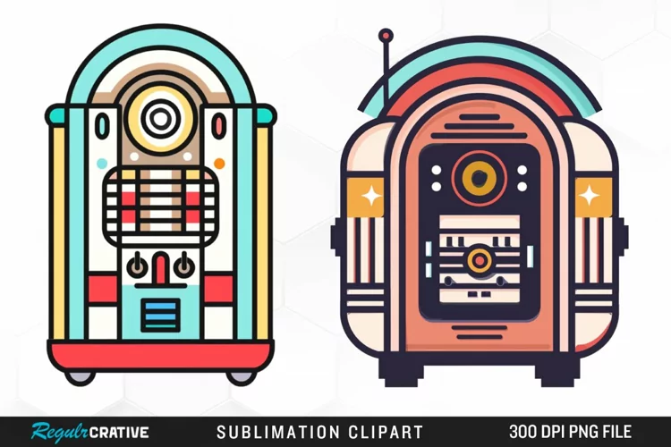 Watercolor Jukebox Exquisite Clipart