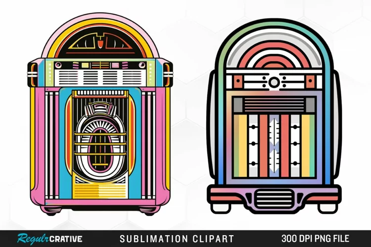 Watercolor Jukebox Exquisite Clipart