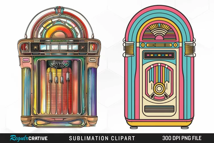 Watercolor Jukebox Exquisite Clipart