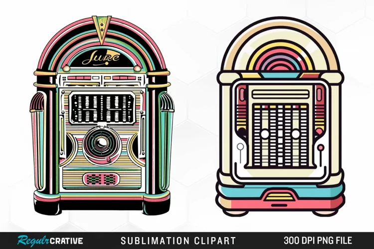 Watercolor Jukebox Exquisite Clipart