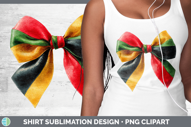 Watercolor Juneteenth Bows Clipart Sublimation PNG Graphic D