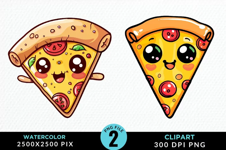 Watercolor Kawaii Food Illustration Clipart