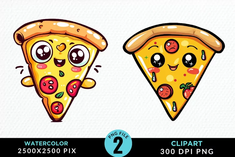 Watercolor Kawaii Food Artwork Clipart