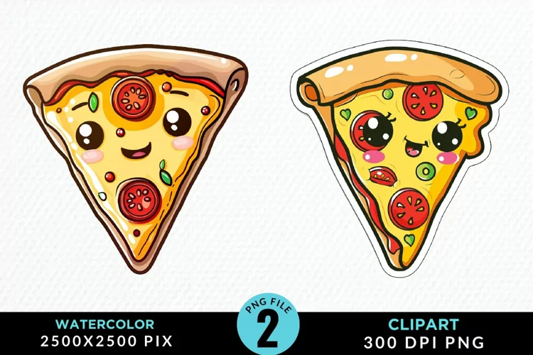 Watercolor Kawaii Food Illustration Clipart