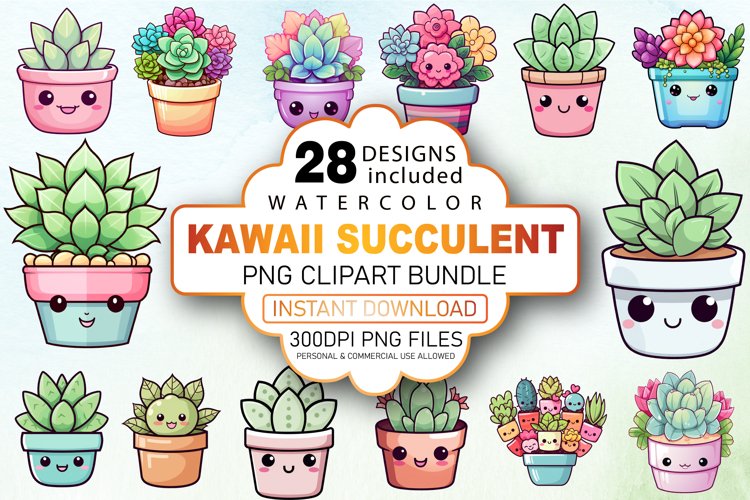 Watercolor Succulent Clipart Image 16