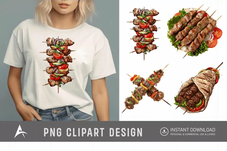 Watercolor Kebab Clipart