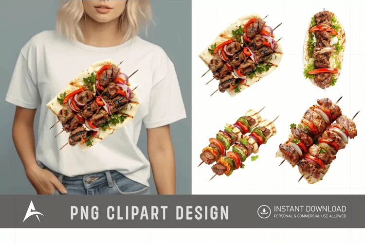 Watercolor Kebab Clipart