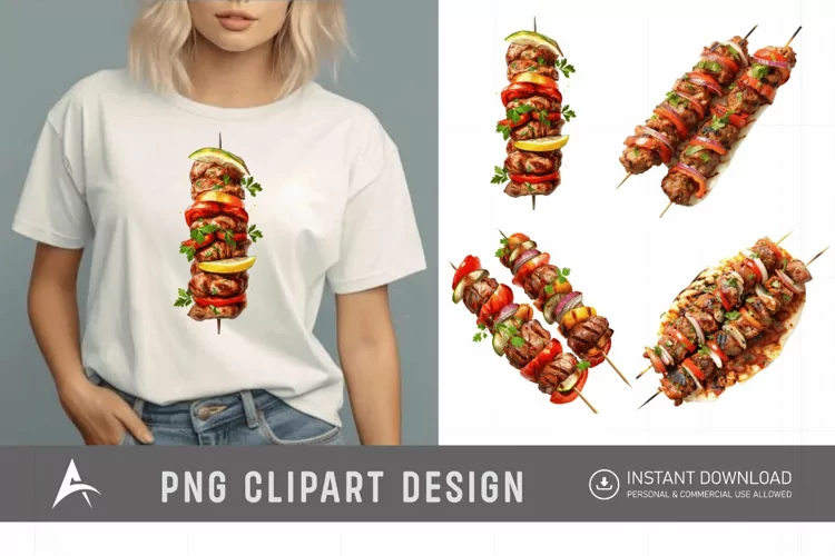 Watercolor Kebab Clipart