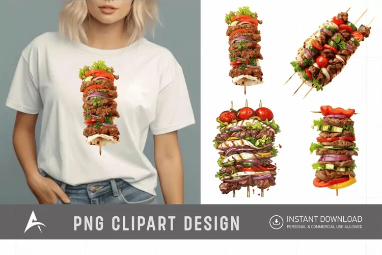 Watercolor Kebab Clipart
