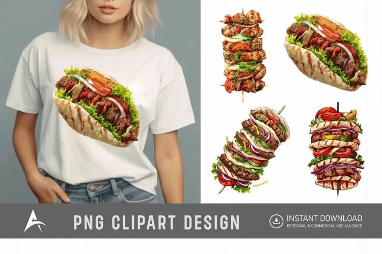 Watercolor Kebab Clipart
