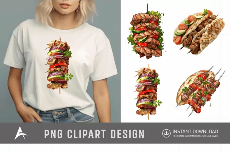 Watercolor Kebab Clipart