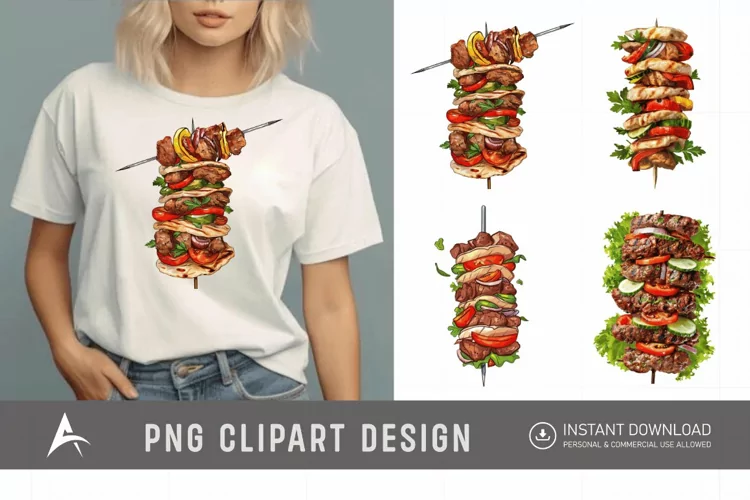 Watercolor Kebab Clipart