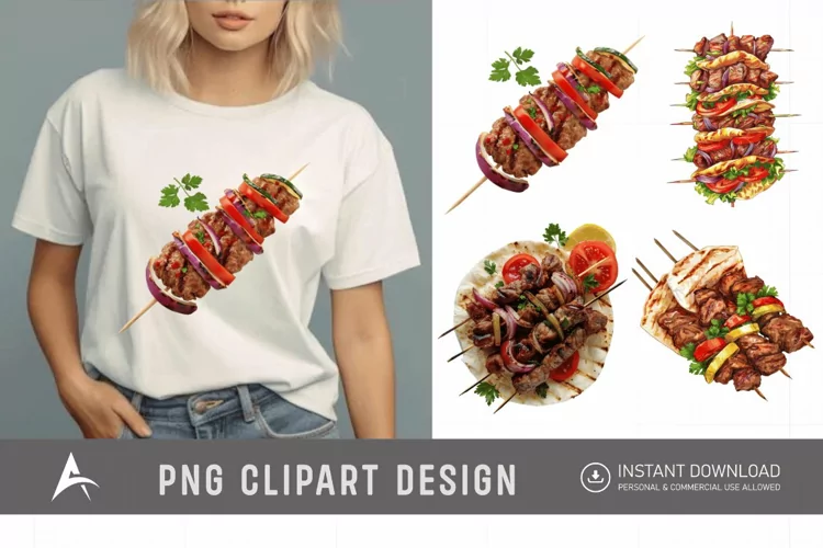Watercolor Kebab Clipart
