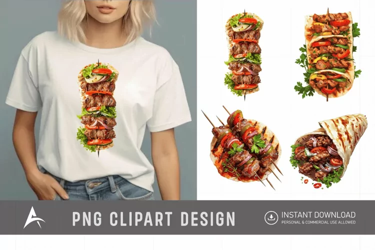 Watercolor Kebab Clipart