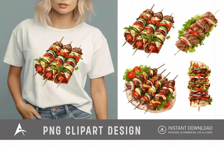 Watercolor Kebab Clipart