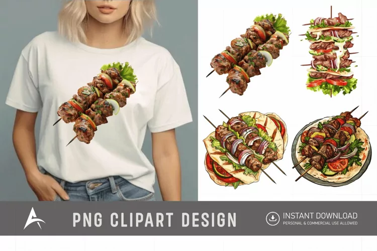 Watercolor Kebab Clipart