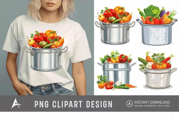 Watercolor Kitchen Pot Clipart