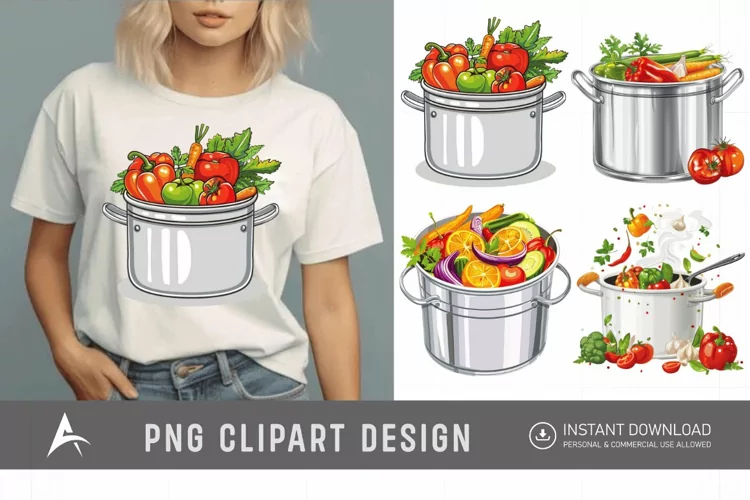 Watercolor Kitchen Pot Clipart