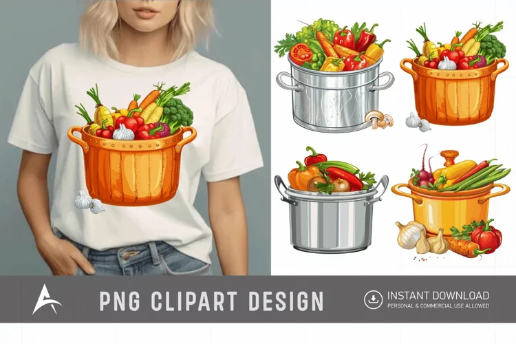 Watercolor Kitchen Pot Clipart