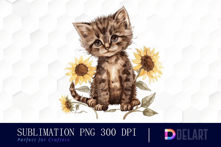 Kitten Sunflower PNG Clipart