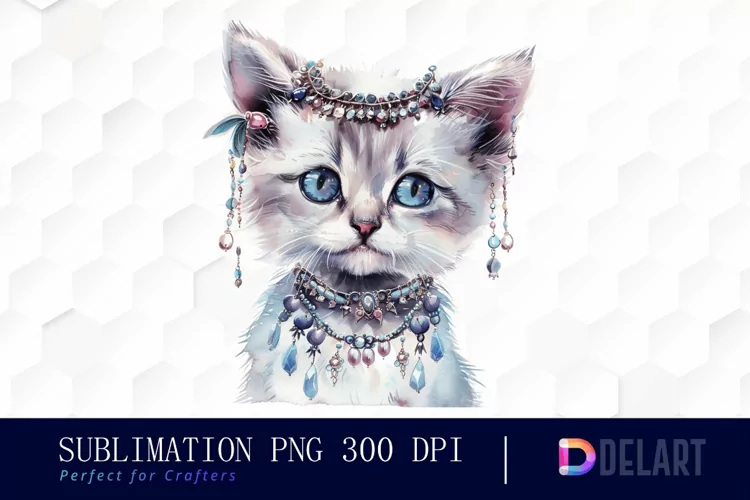 Kitten With Jewellery Sublimation PNG Clipart