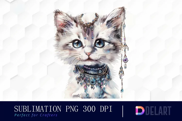 Kitten With Jewellery Sublimation PNG Clipart