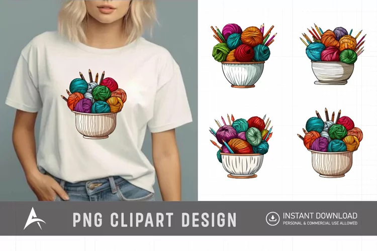 Watercolor Knitting Clipart , Hand Painted Knitting Graphics