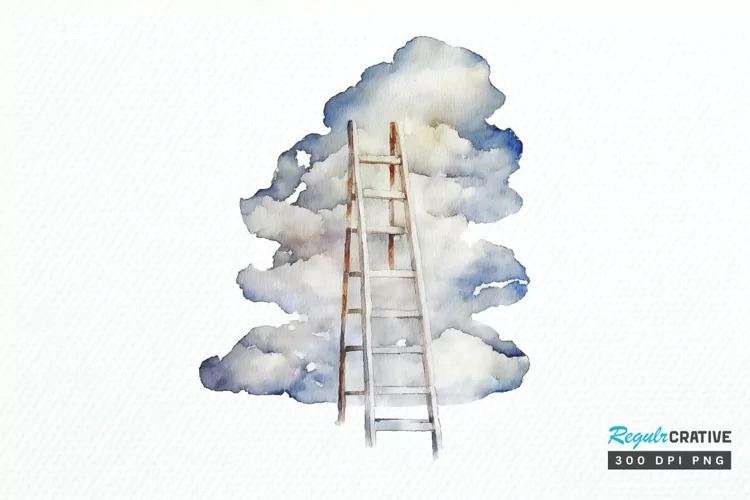 Watercolor Ladder Clouds PNG Clipart