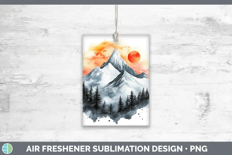 Watercolor Landscape Air Freshener Sublimation Car Freshener