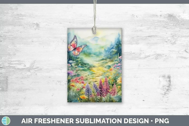 Watercolor Landscape Air Freshener Sublimation Car Freshener