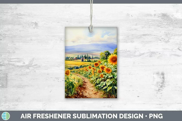 Watercolor Landscape Air Freshener Sublimation Car Freshener