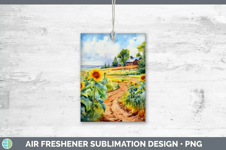 Watercolor Landscape Air Freshener Sublimation Car Freshener