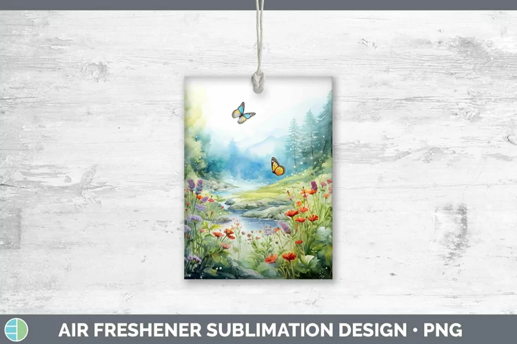 Watercolor Landscape Air Freshener Sublimation Car Freshener