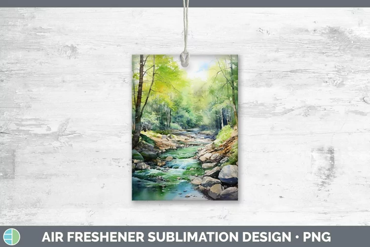 Watercolor Landscape Air Freshener Sublimation Car Freshener
