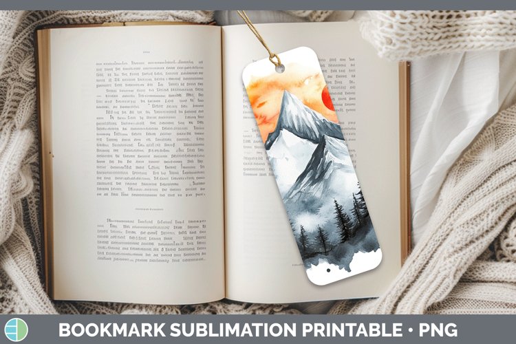 Watercolor Landscape Bookmark Sublimation Printable Designs
