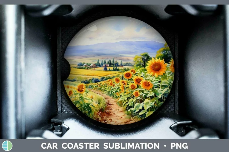 Watercolor Landscape Car Coaster Sublimation Coaster Designs