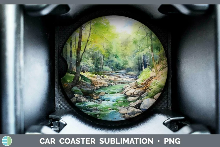 Watercolor Landscape Car Coaster Sublimation Coaster Designs