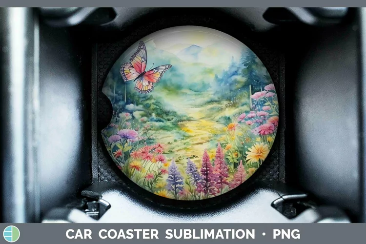 Watercolor Landscape Car Coaster Sublimation Coaster Designs