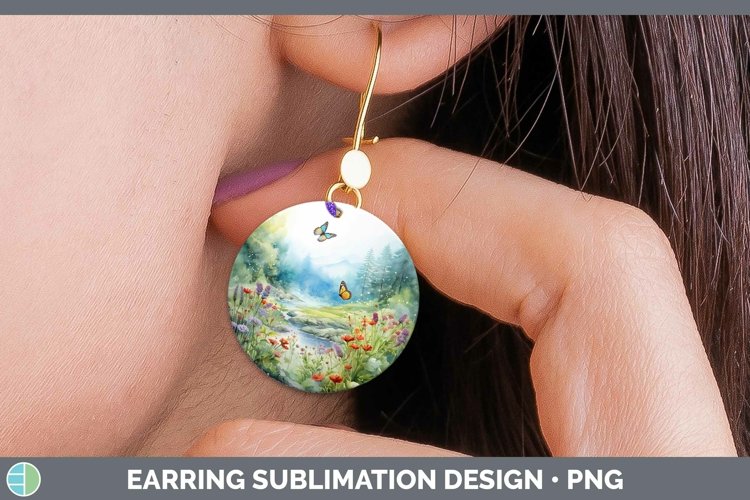 GorgeousWatercolor Round Earrings design.
