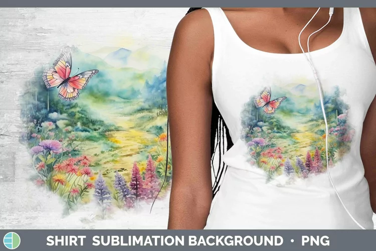 Watercolor Landscape Shirt Sublimation Sublimation Backgroun