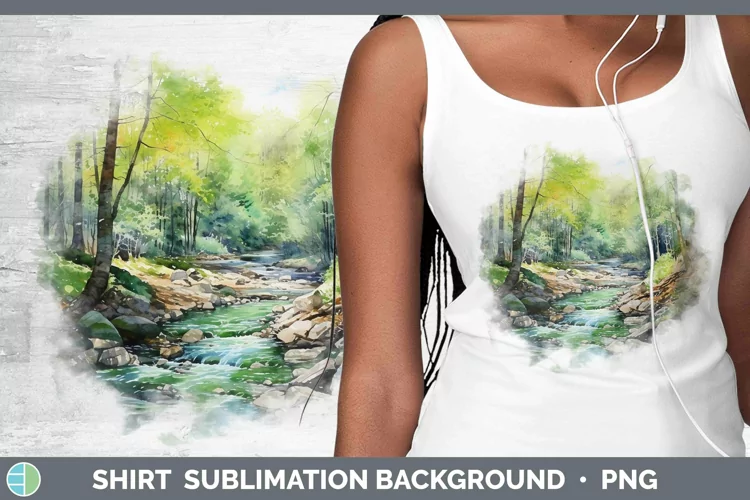 Watercolor Landscape Shirt Sublimation Sublimation Backgroun
