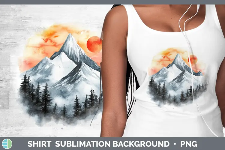 Watercolor Landscape Shirt Sublimation Sublimation Backgroun