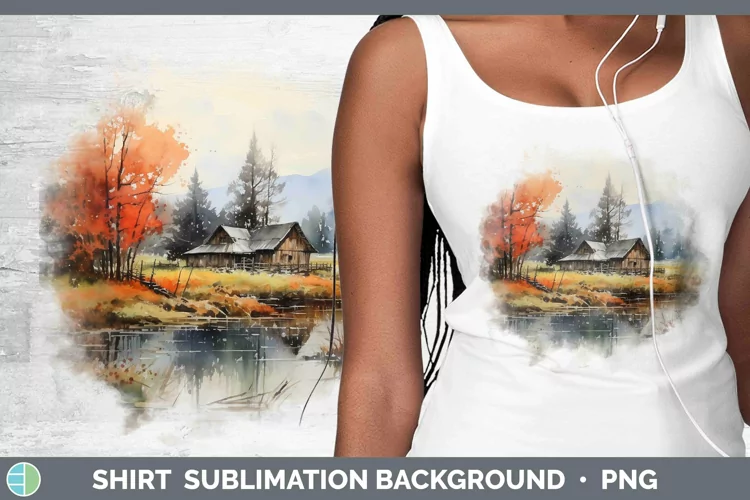 Watercolor Landscape Shirt Sublimation Sublimation Backgroun