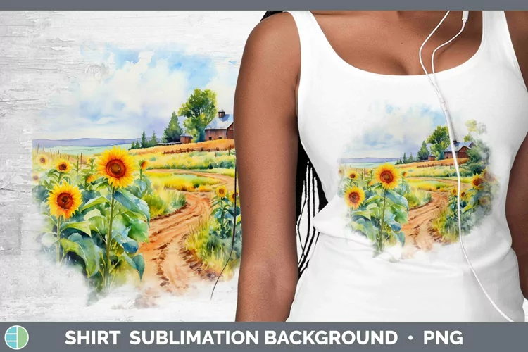 Watercolor Landscape Shirt Sublimation Sublimation Backgroun