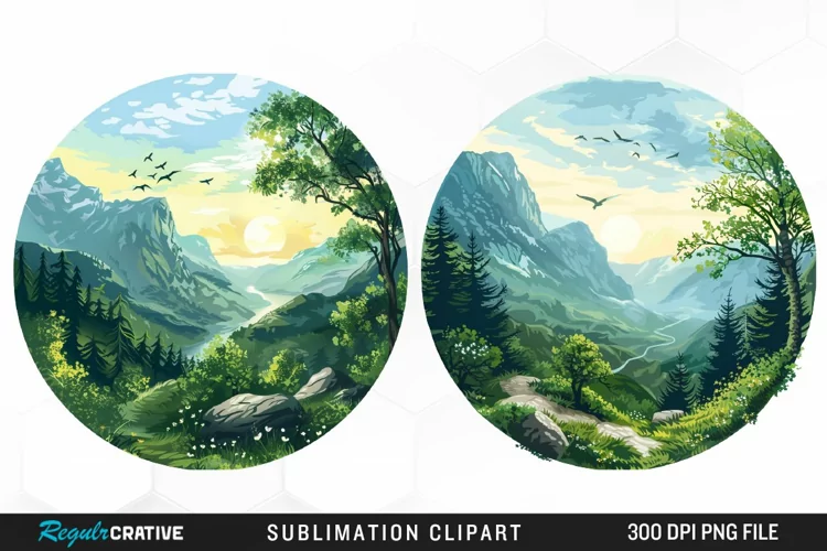 Watercolor Landscapes Illustration PNG Clipart