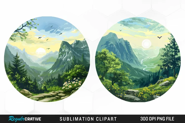 Watercolor Landscapes Illustration PNG Clipart