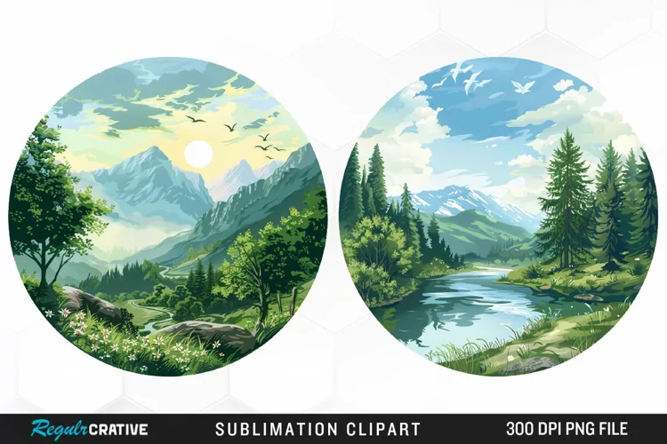 Watercolor Landscapes Illustration PNG Clipart
